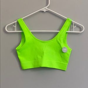 Neon Green Ribbed Bra Top